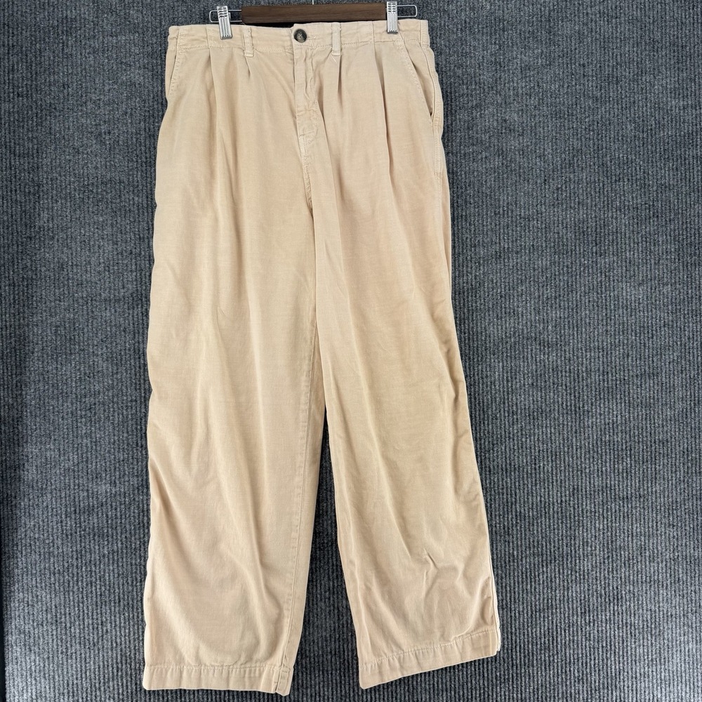 Free People pleated barrel leg ankle pants pastel apricot high rise size 8 crop